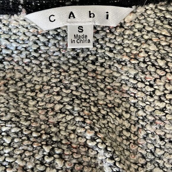 Cabi Coco Black Gray Tweed Knit Short Sleeve Top #542 - Picture 6 of 8